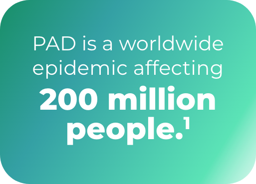 PAD is a worldwide epidemic affecting 200 million people